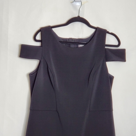 Vince Camuto Cut Out Cap Sleeve Black Dress Size 16 Sheath Cocktails Evening - Picture 11 of 14